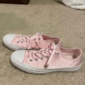 Pink satin converse